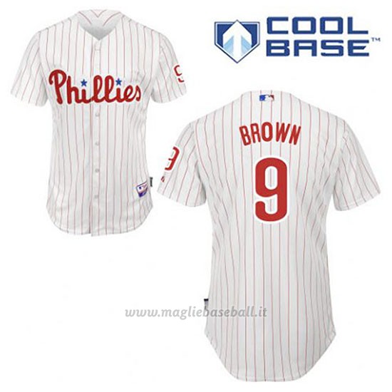 Maglia Baseball Uomo Philadelphia Phillies Domonic Brown 9 Bianco 1ªCool Base
